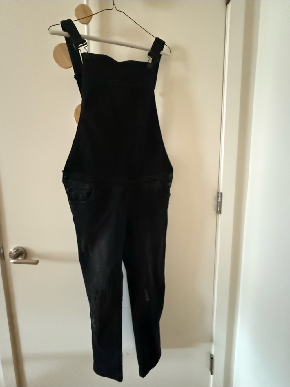 Mama Licious Black Denim Overall Jumpsuit with Bib